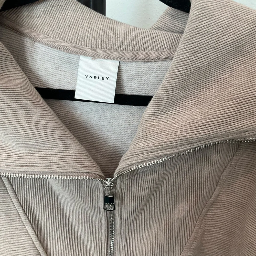 Varley Beige Ribbed Zip-Up Jacket - Picture 3 of 5